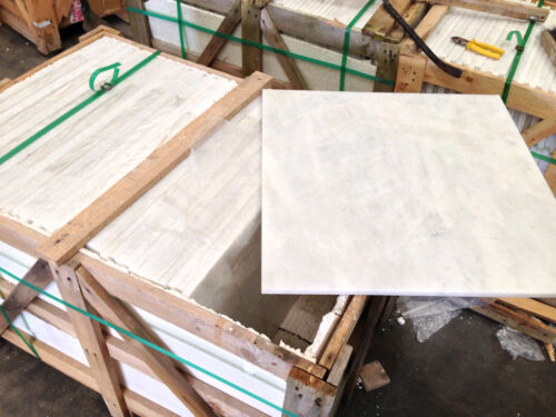 White Carrara, Polished Marble Tiles, 100x100mm Sample, Limestone, Travertine, - Picture 1 of 3