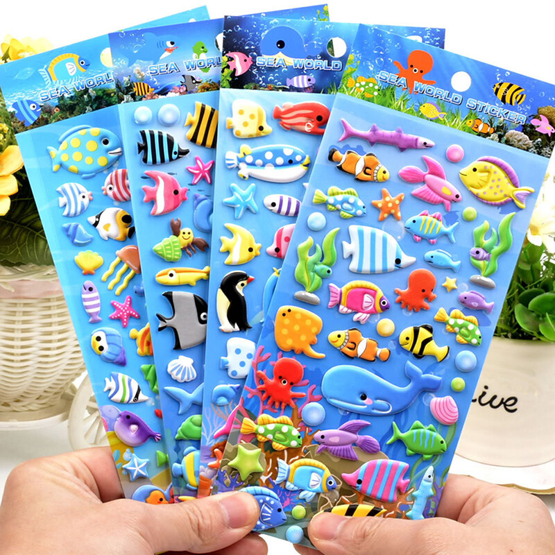Shark Dolphin Fish Stereo Bubble Sticker Diary Sticker Decor Stationery Stickers - Picture 9 of 10