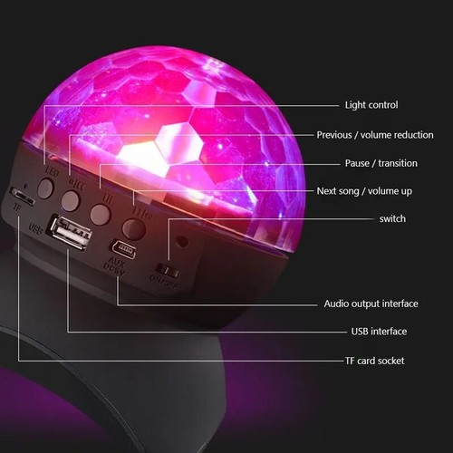 🎁 El mejor regalo: Luz LED RGB giratoria para casa, fiestas y diversion Bocina - 第 10/19 張圖片