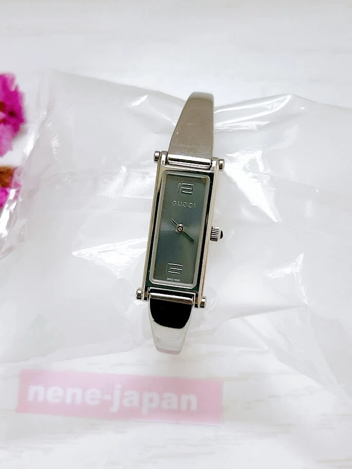 Montre Gucci 1500L Quartz Femme Cadran Gris Fabrication Suisse Rectangle 1 Jour/F/S Rera