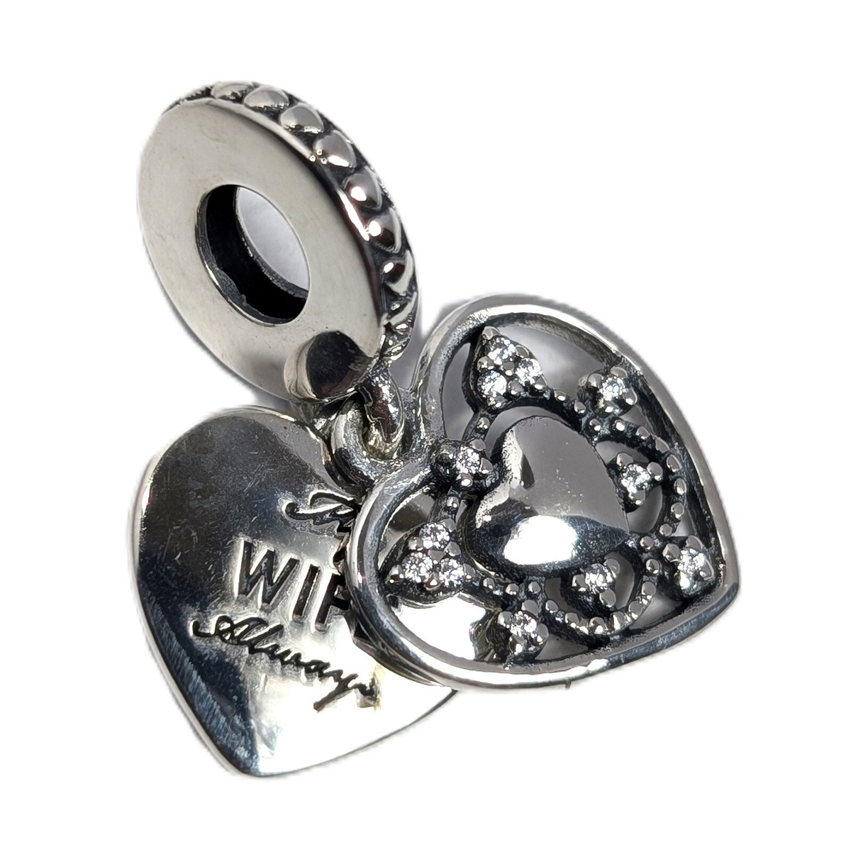Authentic Pandora Charm, My Wife Always Dangle, #792099CZ