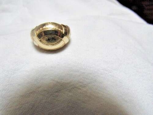 Vintage Firmado Prometida Oro Amarillo 14k Amor Nudo ¿O? Anillo Cúpula Talla 7 - Imagen 4 de 10
