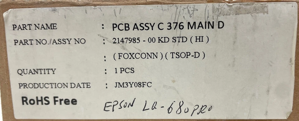 Epson LQ-680 Pro Epson 2158879 Main Board Assembly - Image 2 of 4