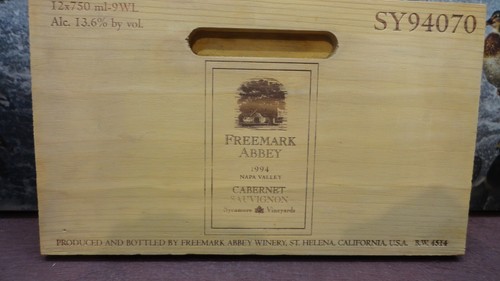 FREEMARK ABBEY NAPA VALLEY CABERNET SAUVIGNON 1994 PANEL DE VINO DE MADERA WP-2 - Imagen 1 de 3