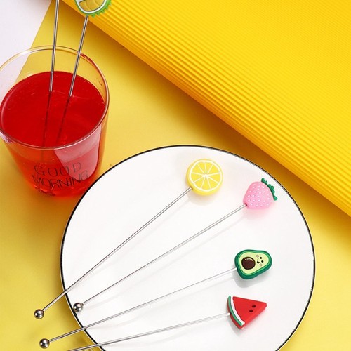 Stirring Spoon Fruit Series Milk Tea Spoon Cocktail Stirring Rod Stainless Steel - Picture 6 of 18
