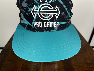 ESX Pro Gamer Hat Cap Snap Back Adult One Size Black Blue