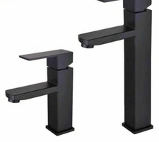 Matte Black Modern Style Brass Deck Mounted Faucet Single Handle Control Mixer
