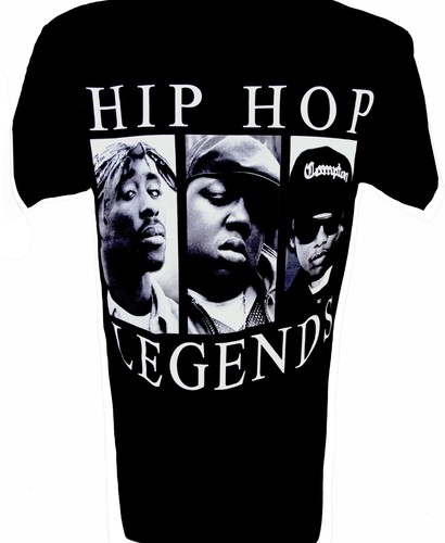 Hip Hop Legends (2pac Notorious B.I.G. Eazy-E) T-Shirt Black - Picture 1 of 3