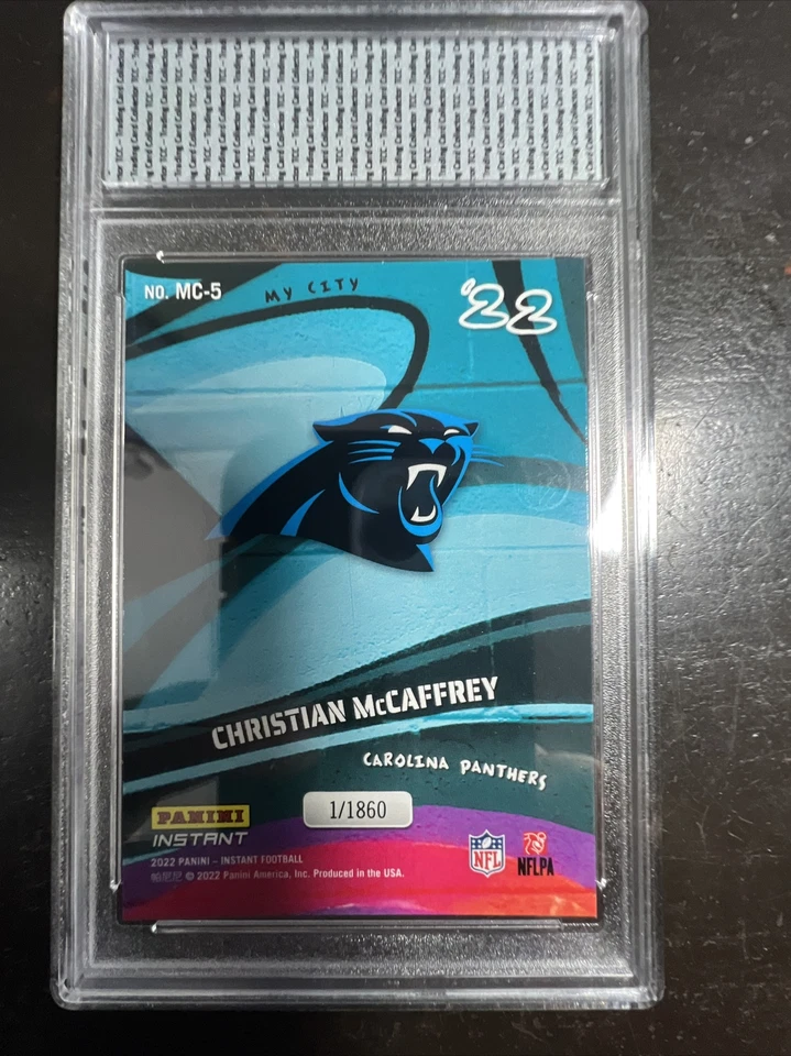 2022 Panini Instant My City Christian McCaffrey 1/1860 TCC Graded Gem Mint 10 - Image 2 of 2