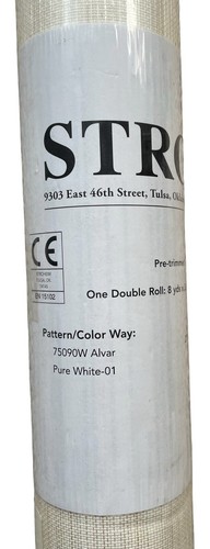 Stroheim 75090W Alvar Pure White-01 Grasscloth Wallpaper Pre Trimmed Unpasted - Picture 9 of 13