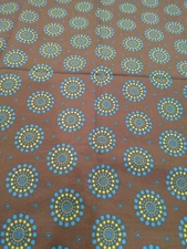 Tiddlywinks Are in Turnmire Moda Brown green blue Fabric polka dot spots circles