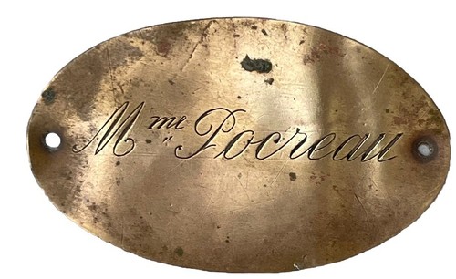 2 Plaques de Porte XIX en Cuivre double face Veuve Lemeter Pocreau Brayet - Picture 2 of 4