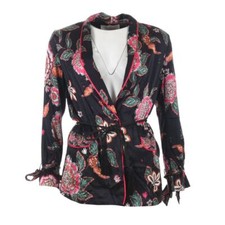 Day Birger Et Mikkelsen Jacket Black Floral Silk Blend Size 38 / Medium Lr 245