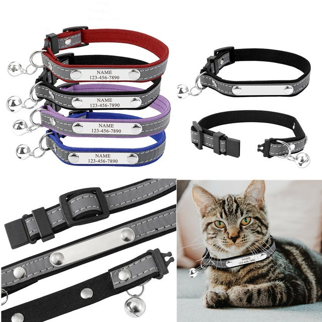 personalized cat breakaway collar reflective