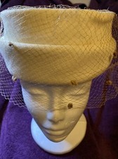 Vintage Ladies Hat with Veil 1950  s Union Made in USA