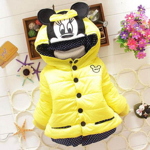 Girls' Minnie Mouse Winter Coat - Hooded Cartoon Jacket, Warm Polyester, New With Tags
