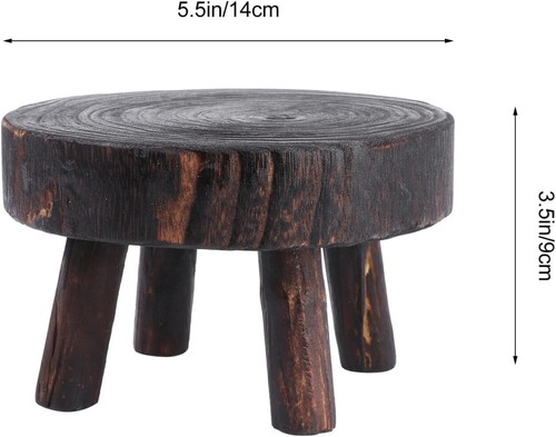 Mini Wooden Stool Display Stand, Solid Wood Stool Plant Stand Flowerpot Rack ... - Picture 4 of 11