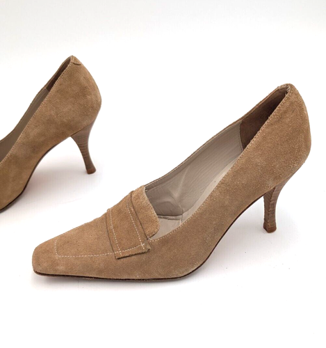 Banana Republic decolte donna tacco taglia 7 M beige scamosciato - Foto 10 di 21