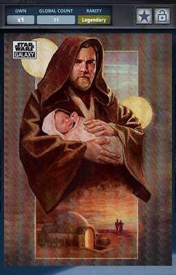 TOPPS STAR WARS CARD TRADER CHROME GALAXY KENOBI PRISM REFRACTOR LEGENDARY 75CC