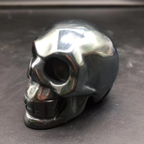 Statuina Teschio Intagliato Cristallo Quarzo Ematite Naturale Decorazione Guarigione 1pz - Foto 6 di 19