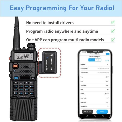 Bluetooth Frequency Writer WalkieTalkie Radio Programmer Mobile Portable X1L4 - Photo 6/9
