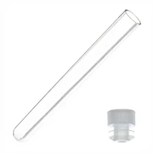 16x125mm Test Tubes, Flange Caps, Plastic Rack, Polystyrene (Pack of 50)