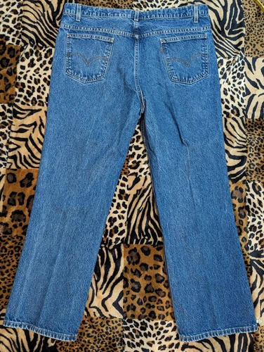 vtg 90s LEVI 517 40517-0215 USA MADE Orange Tab Boot Cut Jeans Men 42x30 #782