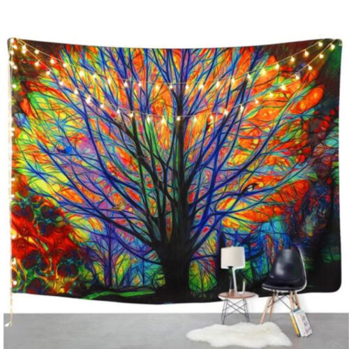 trippy tree tapestry Beach Towel Valance LED Psychedelic Tapestry Household - Picture 1 of 11