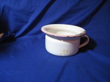 Vintage and Antique Child's Potty Chamber Pot Krueger NY Enamel White Pink Rim