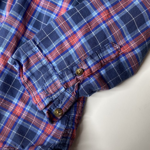 Abercrombie Kids Pink & Blue Plaid Flannel Girls Button Down Top Size Medium - Picture 6 of 9