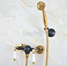 Gold Color Oil Rubbed Brass Bathroom Hand Shower Mixer Tap Faucet Set sna499