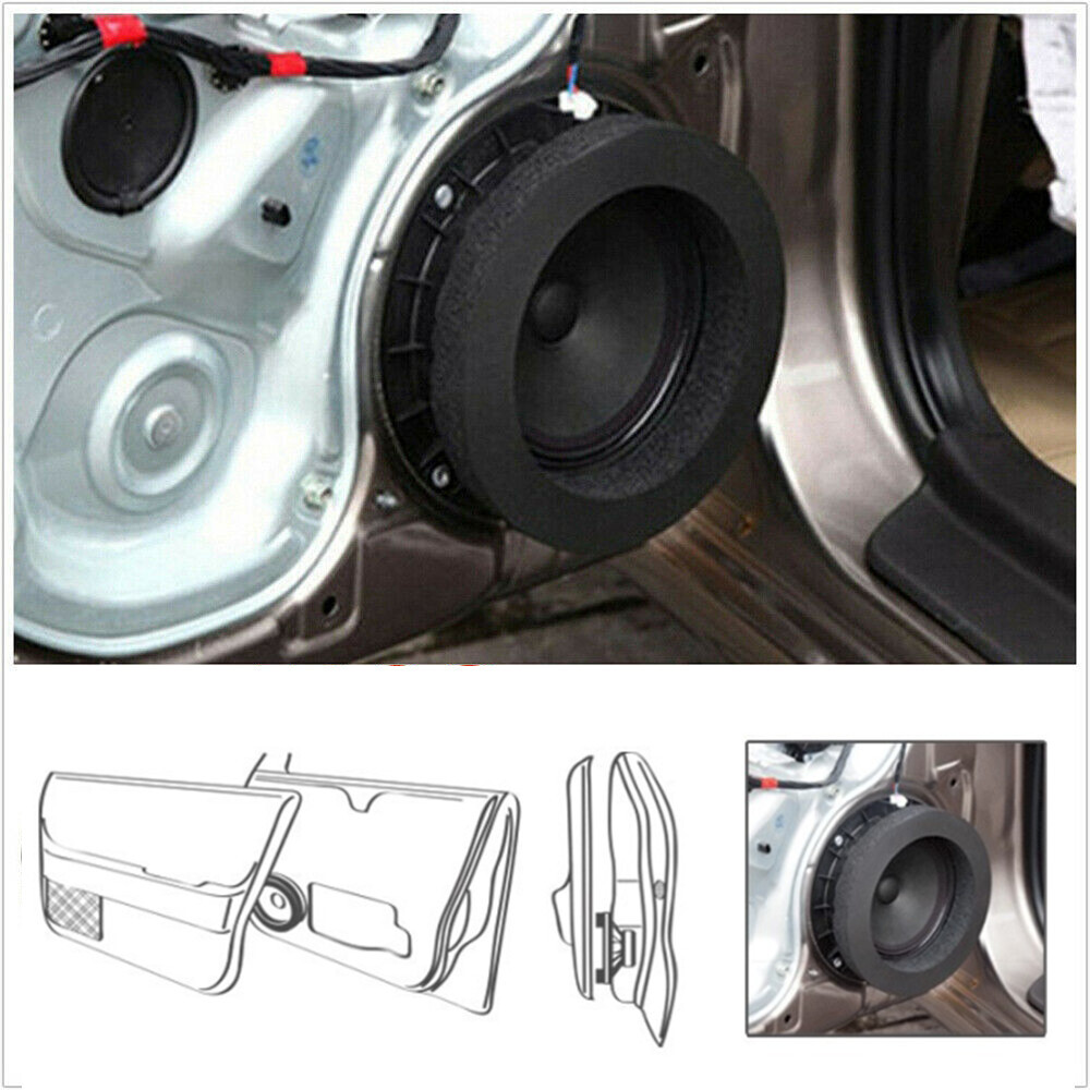 2 pair Black 6.5" Foam Rings Car Door Speaker Enhancer System Kit
