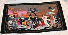 Vintage Disney Villains Beach Pool Towel 60x32" Cruella Deville HOOK Ursula SCAR