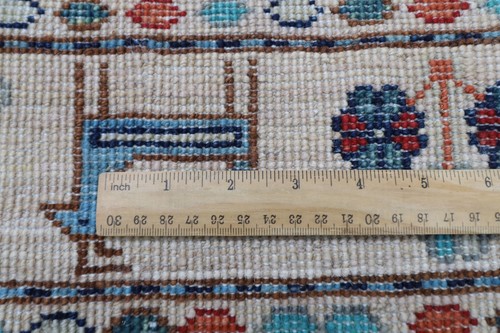 10 ft Hallway Animal Beige Runner Rug Afghan Hand Knotted Wool Oriental Rug - Picture 9 of 9