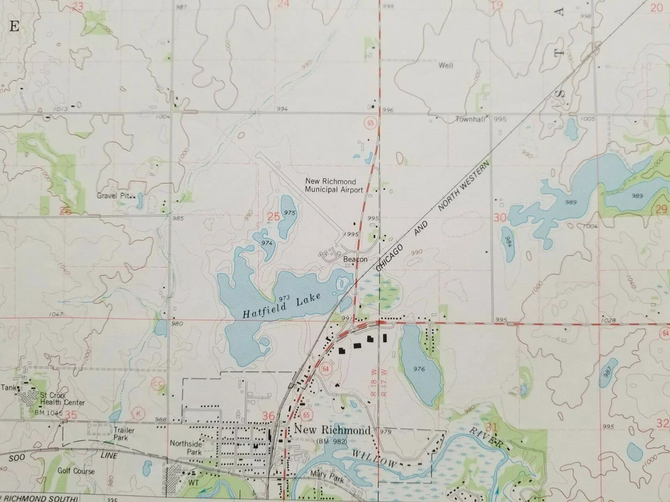 Nuevo mapa topográfico de Richmond North, Wisconsin original vintage 1974 USGS 27" X 22" Foto 2 de 4