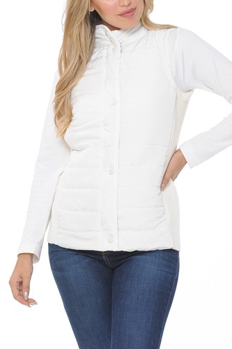 Chaleco acolchado ligero con capucha de piel con cremallera para mujer Auliné Collection - Imagen 97 de 109
