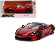 MCLAREN 720S RHD CANDY RED & BLACK HYPER-SPEC 1/24 DIECAST MODEL CAR JADA 32275