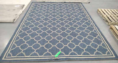 BLUE / BEIGE 8' X 11' Broken Thread Rug, Reduced Price 1172723588 CY6918-243-8