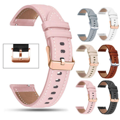 20mm Universal PU Leder Armband Quick Fit Klassisch Lederarmband Uhrenarmband DE