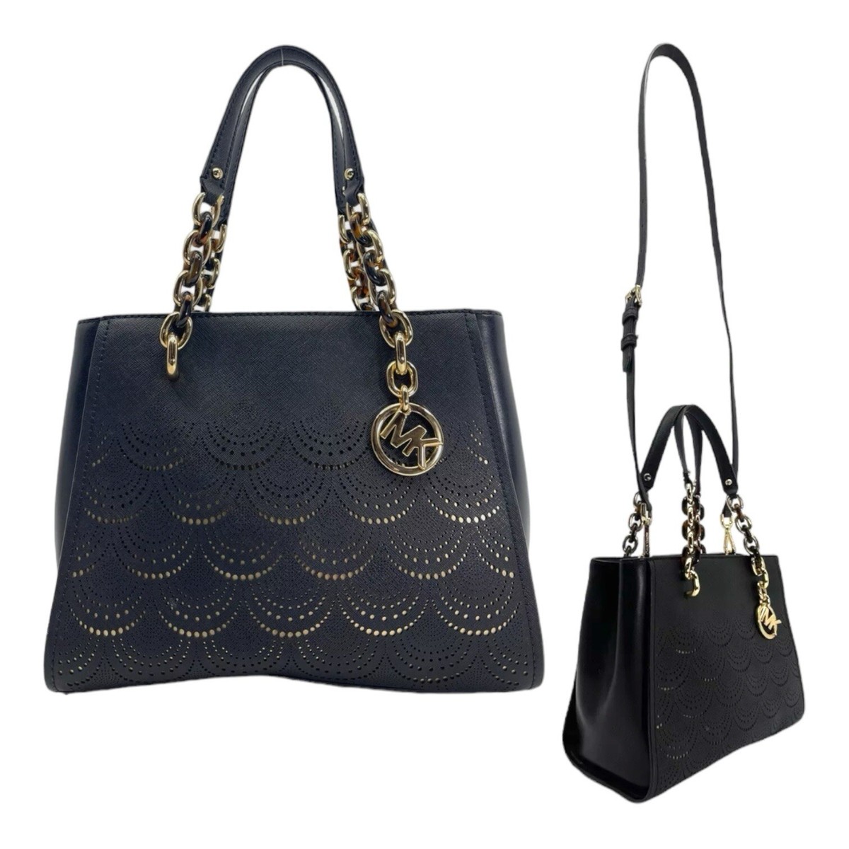 MICHAEL KORS Perforated Leather SOFIA Satchel Handbag Convertible