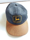 VTG 80s John Deere K Products Snapback Leather Brim Agriculture Farming Hat USA