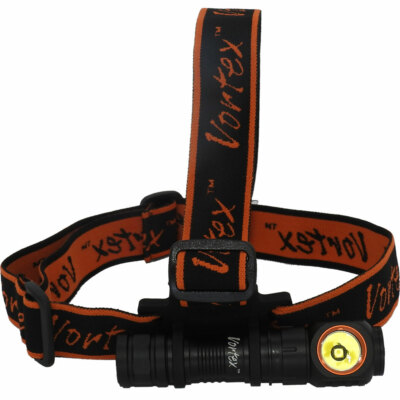 VORTEX Stirn- und Taschenlampe mit Akku und magnetischer Endkappe - max. 600 Lum