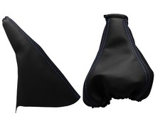 OPEL TIGRA (1994-2001) Cuffia Leva Cambio e Freno Vera Pelle - Cuciture Azzurro