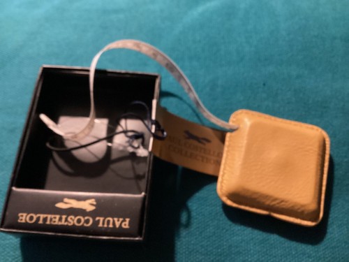 Borsa a mano Paul Costelloe in pelle giallo senape nuova con scatola misura nastro retrattile - Foto 3 di 5