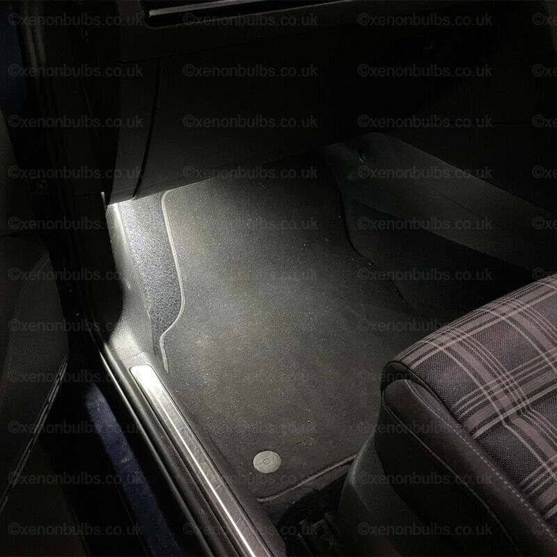 2x Golf MK5 MK6 MK7 7.5 LED VW White Footwell Door Interior Lights