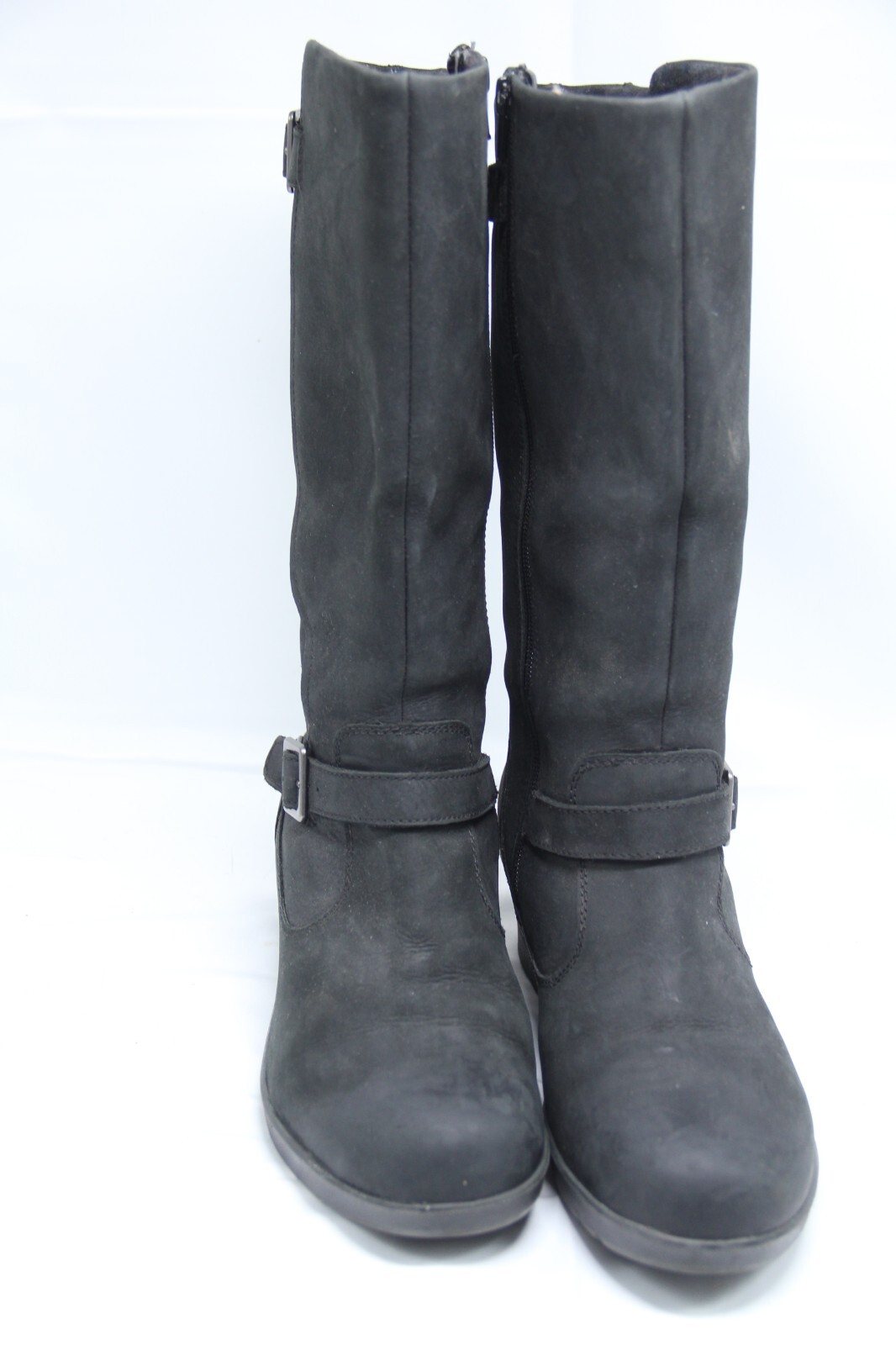 Stivali Keen of Scots donna taglia 9 neri pelle zeppa ginocchio equitazione cerniera