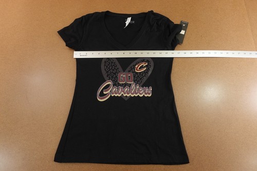 Cleveland Cavaliers GIII For Her Womens Small Black Short Sleeve V Neck Tee NWT - Picture 7 of 10