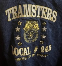 Teamster Varsity Jacket Canvas & Denim Men’s XL Local 245 Made In USA VINTAGE