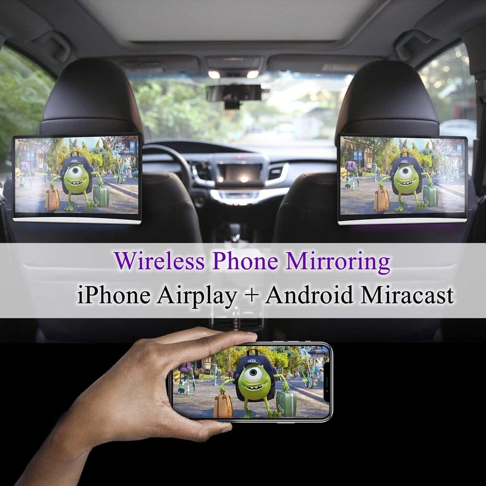 Paquete de 2 reproductores de video reposacabezas de coche de 13,3 pulgadas con WiFi, Android 10.0, 4K, 32 GB Foto 2 de 4