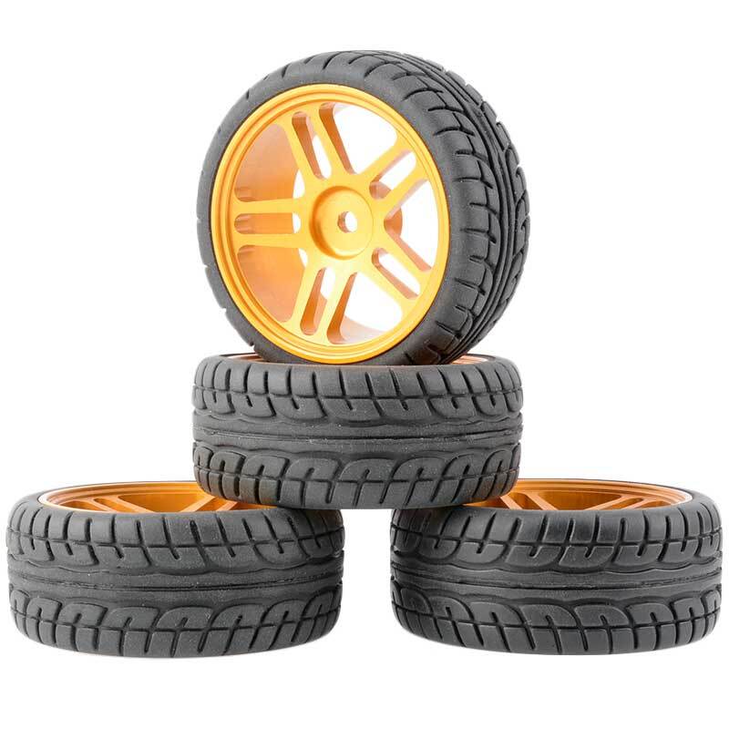 1/10 Onroad Rc Car Alloy Wheels Rubber Tires For Traxxas 4tec Kyosho Tamiya HSP